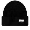 GANNI Logo Structured Rib Beanie