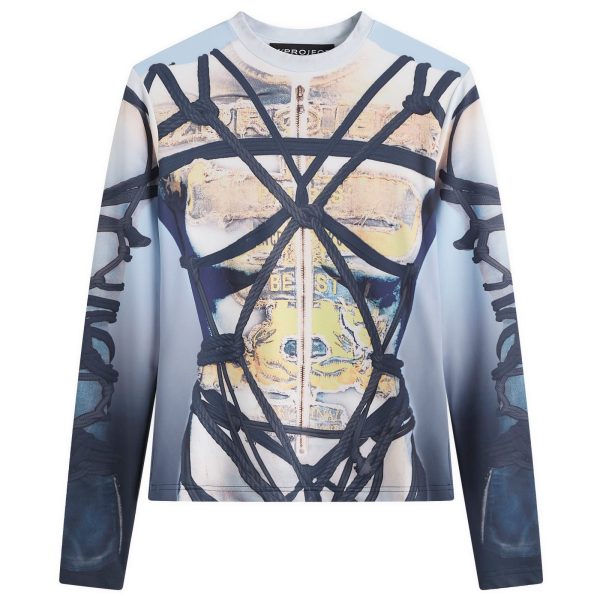 Y/Project Bondage Print Long Sleeve Fitted Top