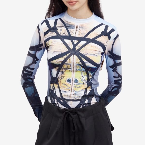 Y/Project Bondage Print Long Sleeve Fitted Top