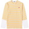 Comme des Garcons Play Long Sleeve Stripe Contrast Sleeve Te