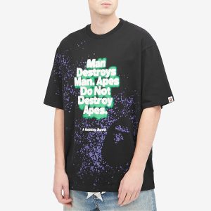 A Bathing Ape Spray Print Slogan T-Shirt