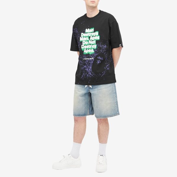 A Bathing Ape Spray Print Slogan T-Shirt