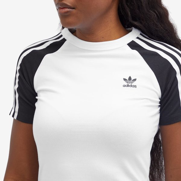 Adidas 3 Stripe Slim T-Shirt