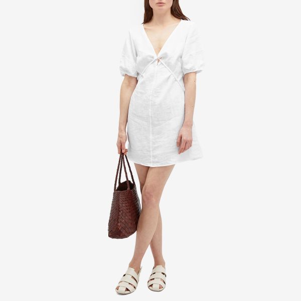 Deiji Studios Tie Seamed Linen Mini Dress