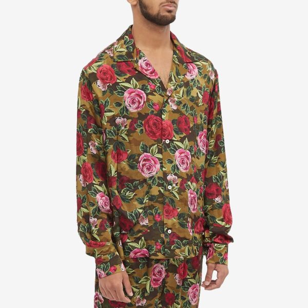 END. x Palm Angels Allover Camo Rose Pajama Shirt