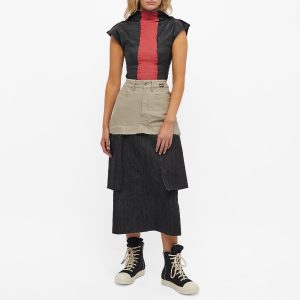 Rick Owens Nona cap sleeve top with contrast panel