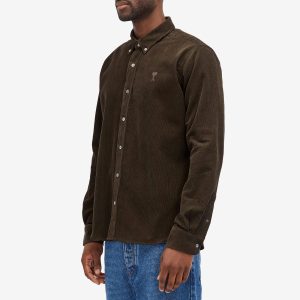 AMI Paris Corduroy Tonal Heart Button Down Shirt