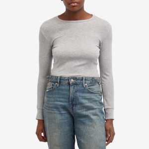 DONNI. Baby Rib Scallop Long Sleeve Top