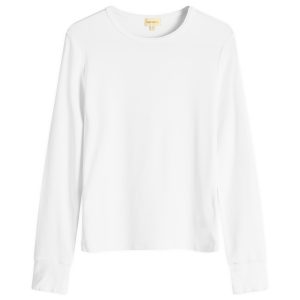 DONNI. Baby Rib Scallop Long Sleeve Top