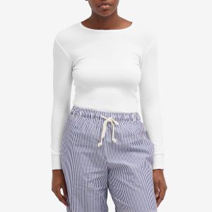 DONNI. Baby Rib Scallop Long Sleeve Top