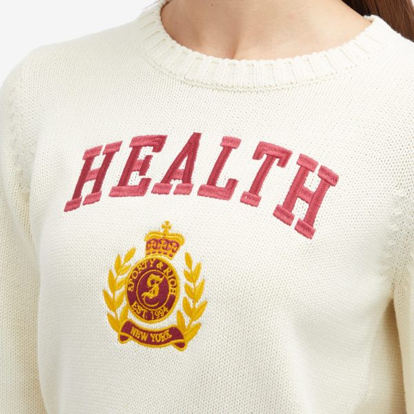 Sporty & Rich NY Health Crest Knitted Sweater