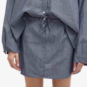 Deiji Studios Blue Pinstripe Placket Skirt