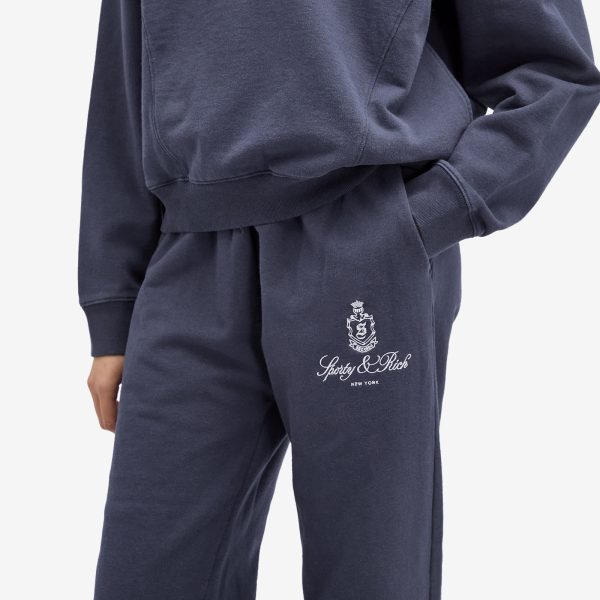 Sporty & Rich Vendome Embroidered  Straight Leg Sweatpant