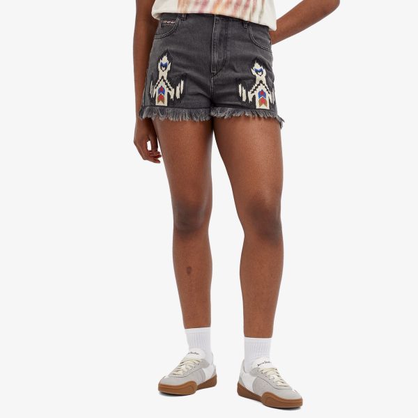 Isabel Marant Étoile Lesia Embroidered Denim Shorts