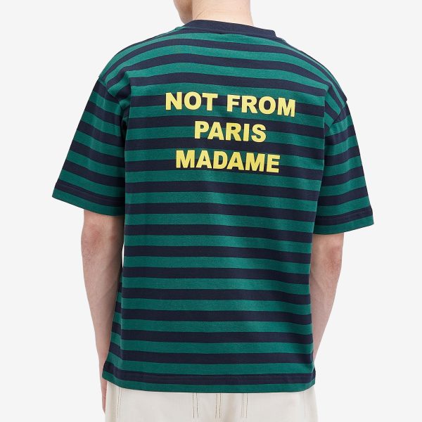 Drôle de Monsieur Logo Stripe T-Shirt