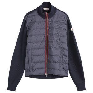 Moncler Cotton Yarn Cardigan Hybrid Jacket