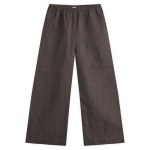 Deiji Studios Linen Slate Check Ease Trouser