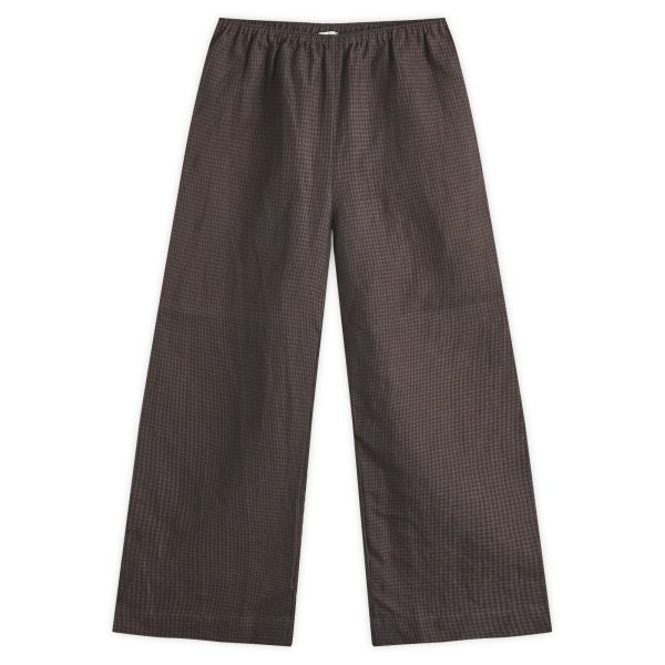 Deiji Studios Linen Slate Check Ease Trouser