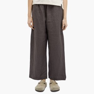 Deiji Studios Linen Slate Check Ease Trouser