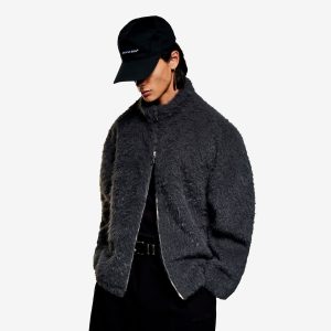 MKI Faux Alpaca Track Jacket