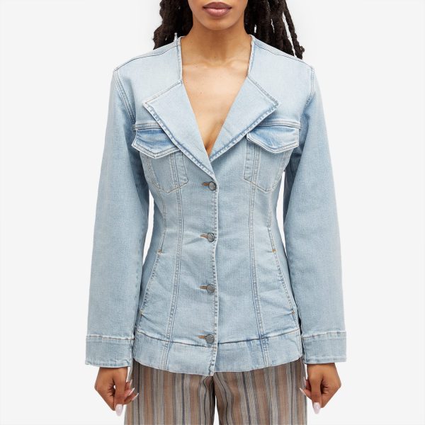 Ganni Tint Denim Fitted Blazer