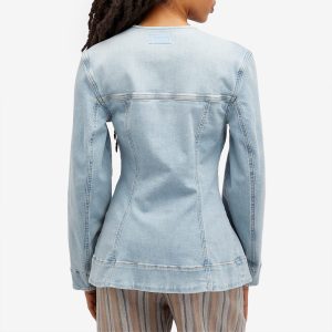 Ganni Tint Denim Fitted Blazer