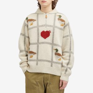 Human Made Animal Half-Zip Knit Sweater