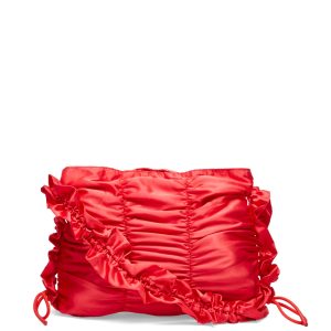 Damson Madder Ruched Satin Bag