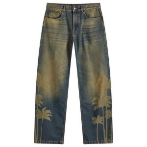 Palm Angels Laser Palm Loose Leg Jeans