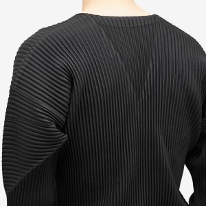 Homme Plissé Issey Miyake Pleated V-Neck Long Sleeve Top