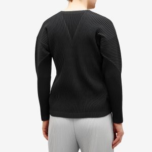 Homme Plissé Issey Miyake Pleated V-Neck Long Sleeve Top