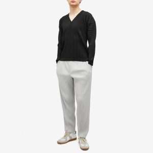 Homme Plissé Issey Miyake Pleated V-Neck Long Sleeve Top