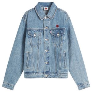 ICECREAM Check Lined Denim Trucker Jacket