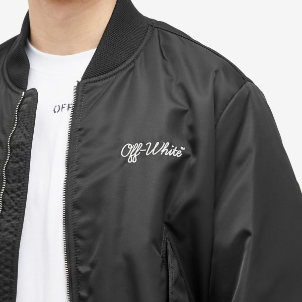 Off-White Script Nylon Varsity Bomber Jacket