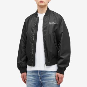 Off-White Script Nylon Varsity Bomber Jacket