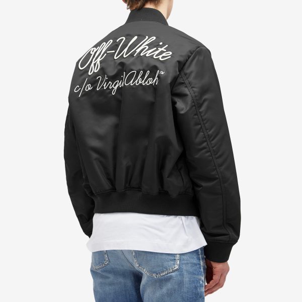 Off-White Script Nylon Varsity Bomber Jacket