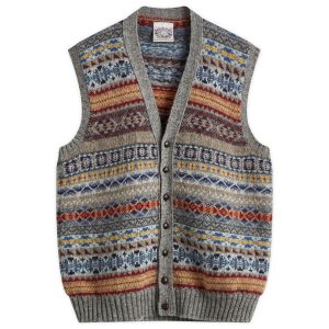 Jamieson's of Shetland Fair Isle Button Through Vest