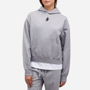 JW Anderson Anchor Embroidery Cropped Hoodie