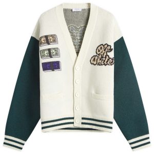 Off-White Crystal Cash Varsity Knitted Cardigan