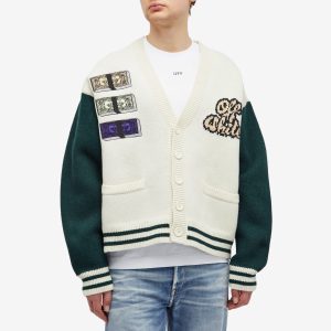 Off-White Crystal Cash Varsity Knitted Cardigan