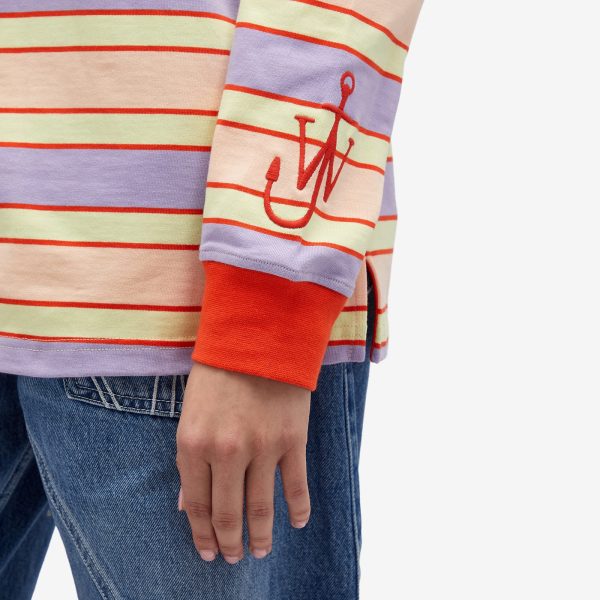 JW Anderson Striped Contrast Trim Ls Polo Top