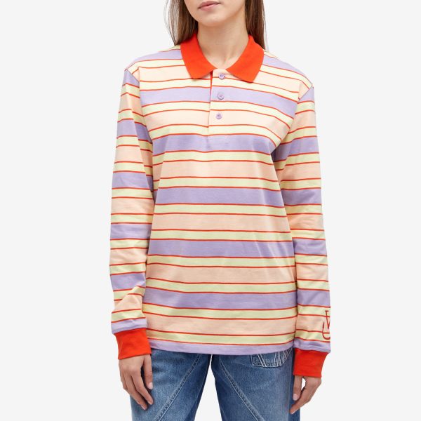 JW Anderson Striped Contrast Trim Ls Polo Top