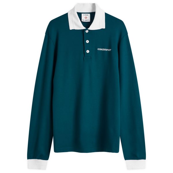 Casablanca Logo Long Sleeve Polo Shirt