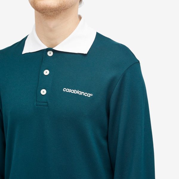 Casablanca Logo Long Sleeve Polo Shirt