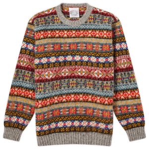 Jamieson's of Shetland Brushed Fair Isle Crew Knit