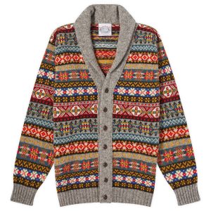 Jamieson's of Shetland Fair Isle Shawl Collar Cardigan