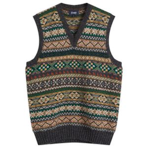 Drake's Fair Isle Knitted Vest