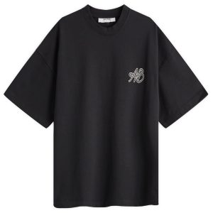 about:blank Initial Logo Mock Neck T-Shirt