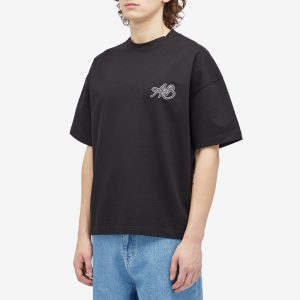 about:blank Initial Logo Mock Neck T-Shirt