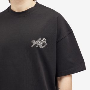about:blank Initial Logo Mock Neck T-Shirt